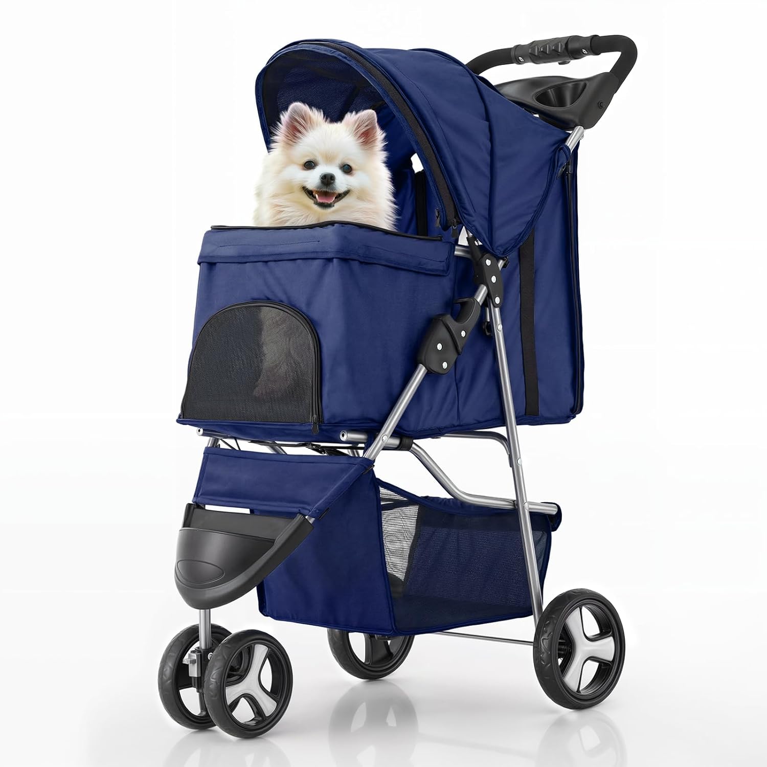 MoNiBloom 3 Wheels Pet Stroller for Small Medium Dogs Cats